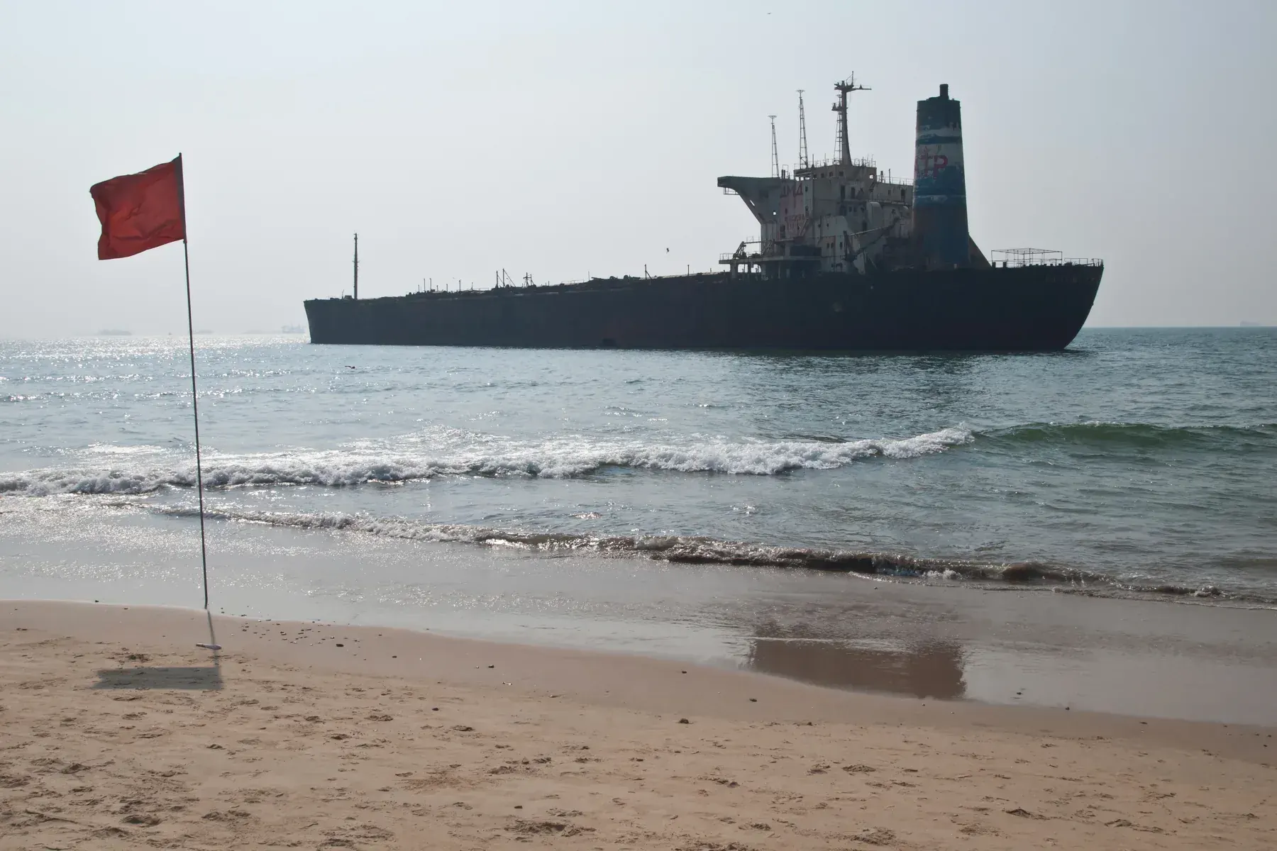 Calangute Beach, Goa, India, MV River Princess shipwreck