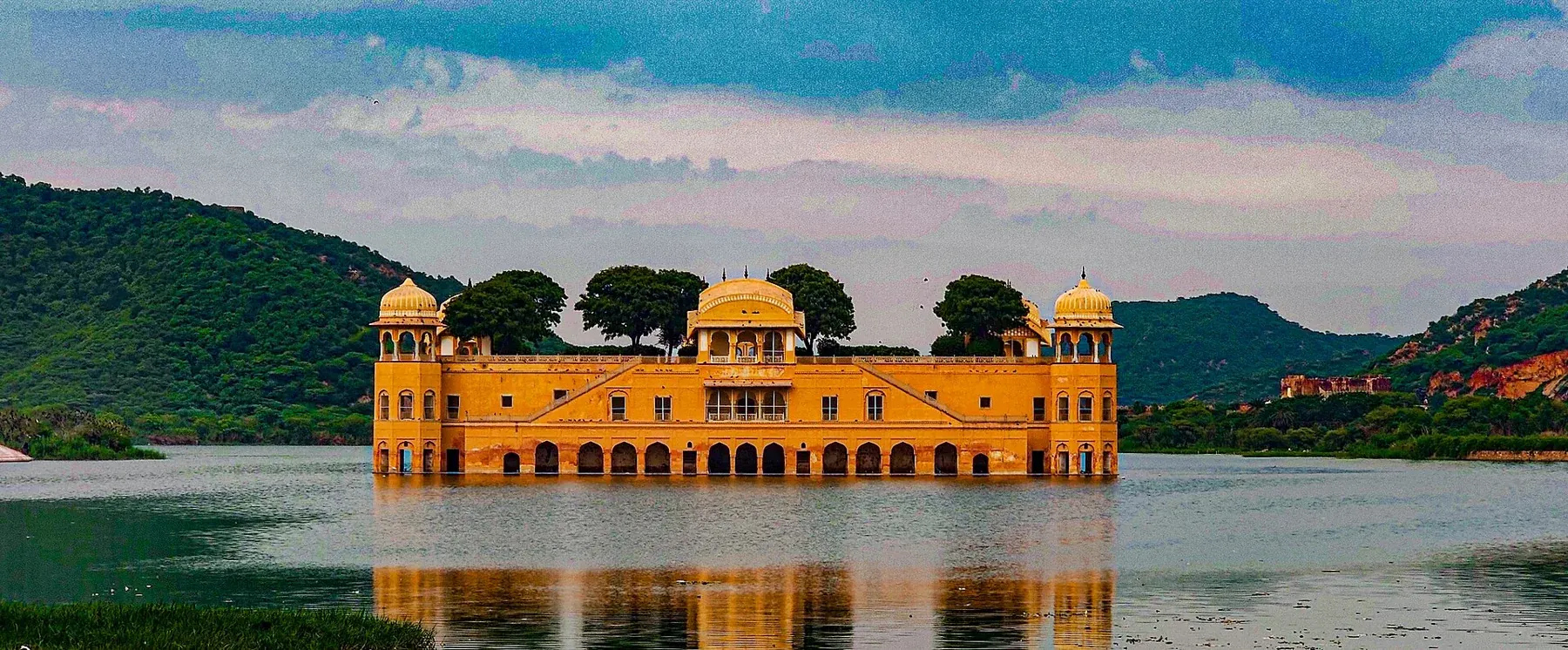 Famous JALMAHAL of Jaipur, INDIA situated in the Jal (Water)