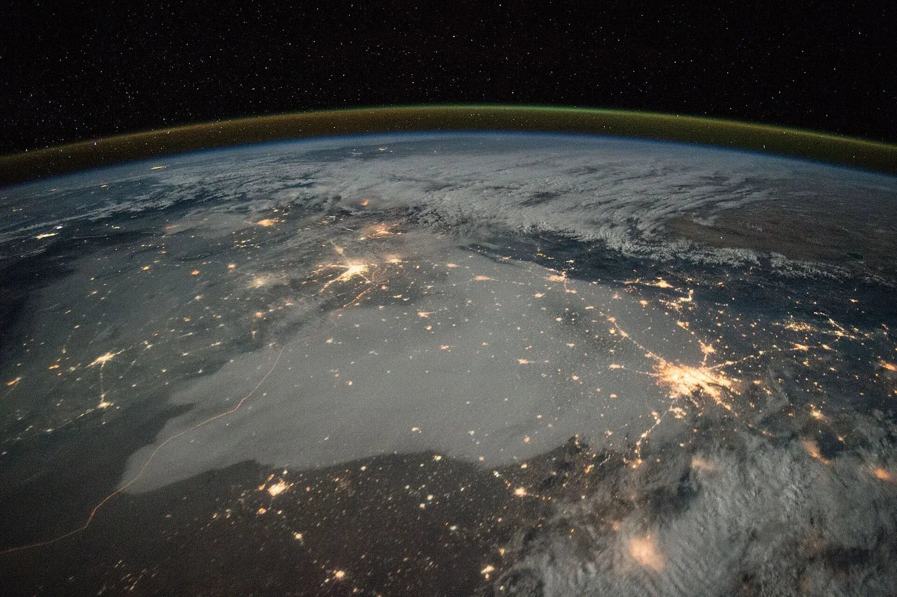 ISS-46 Northern India at night