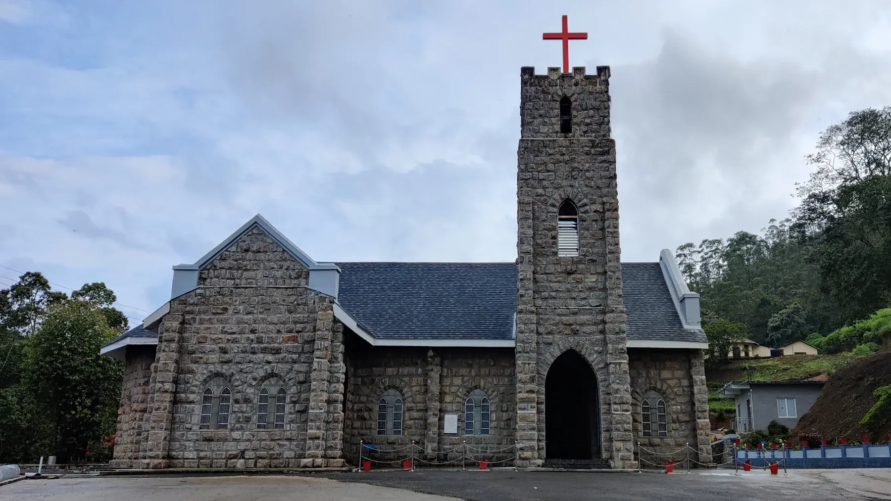 Church of South India in Munnar is the starting point of Attukad Falls Trek Kerala India