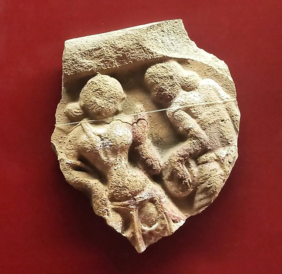A drummer and a dancer, provenance unknown, Early Historic Terracotta Art of India, circa 2nd-1st century BCE, housed in INHCRF Coin Museum, Nashik, Maharashtra