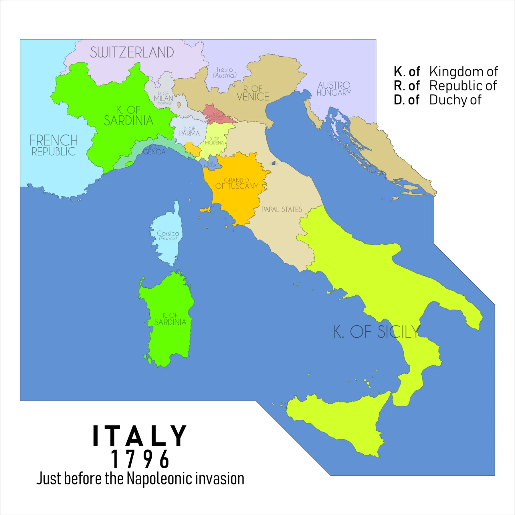 Italy in 1796